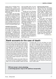 Bank accounts in the case of death